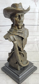 Buffalo Bill Bronze Metal Bust Sculpture Signed 13" x 6"