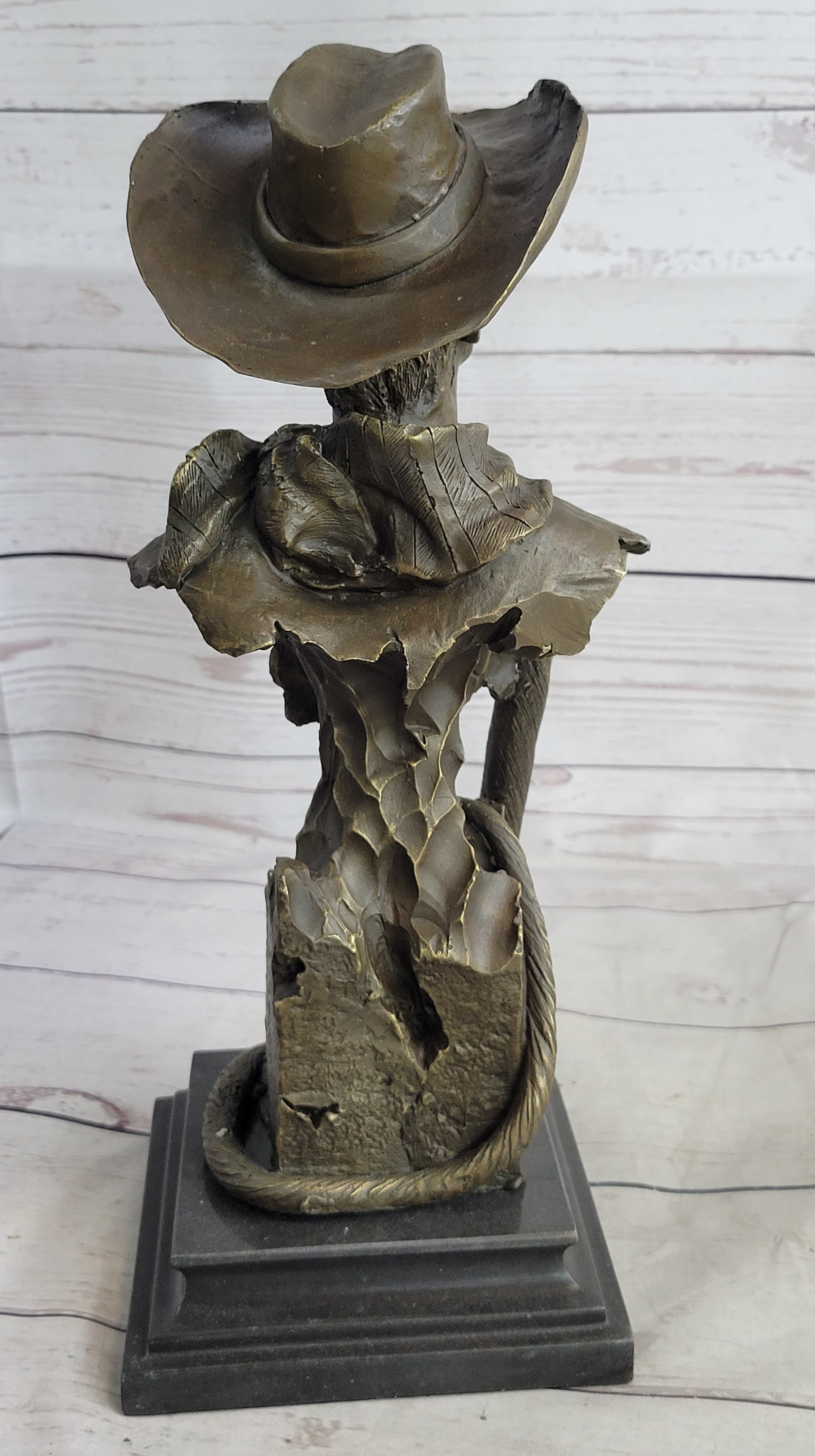 Buffalo Bill Bronze Metal Bust Sculpture Signed 13" x 6"