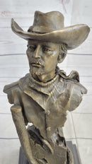 Buffalo Bill Bronze Metal Bust Sculpture Signed 13" x 6"