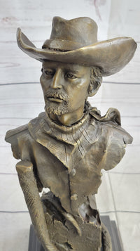 Buffalo Bill Bronze Metal Bust Sculpture Signed 13" x 6"