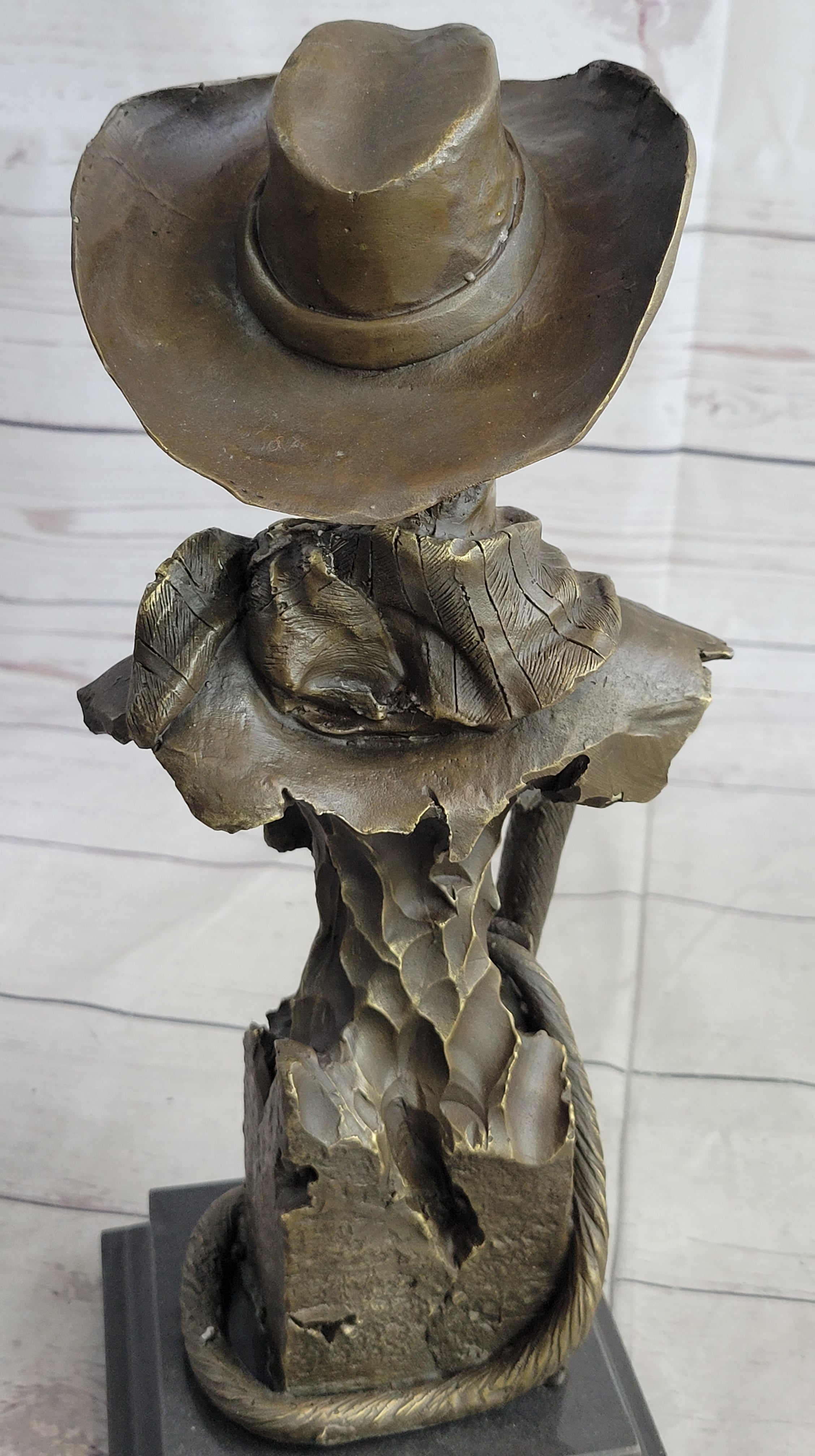 Buffalo Bill Bronze Metal Bust Sculpture Signed 13" x 6"