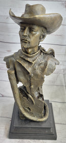 Buffalo Bill Bronze Metal Bust Sculpture Signed 13" x 6"