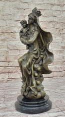 Mother Virgin Mary Madonna Jesus Bronze Sculpture