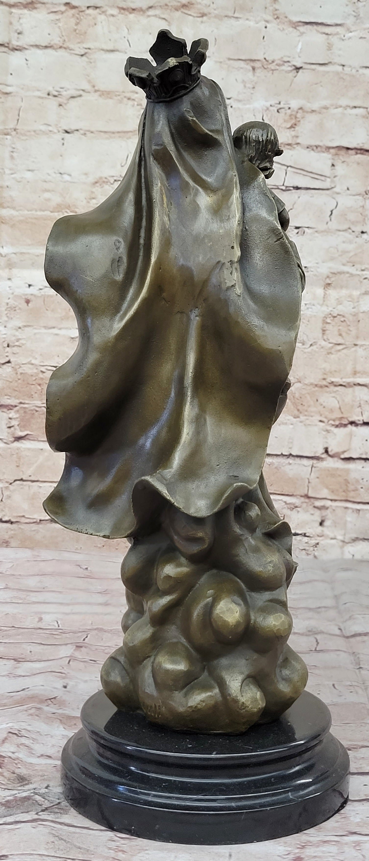 Mother Virgin Mary Madonna Jesus Bronze Sculpture