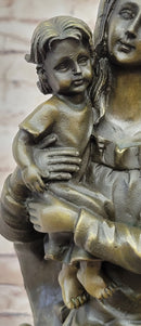 Mother Virgin Mary Madonna Jesus Bronze Sculpture