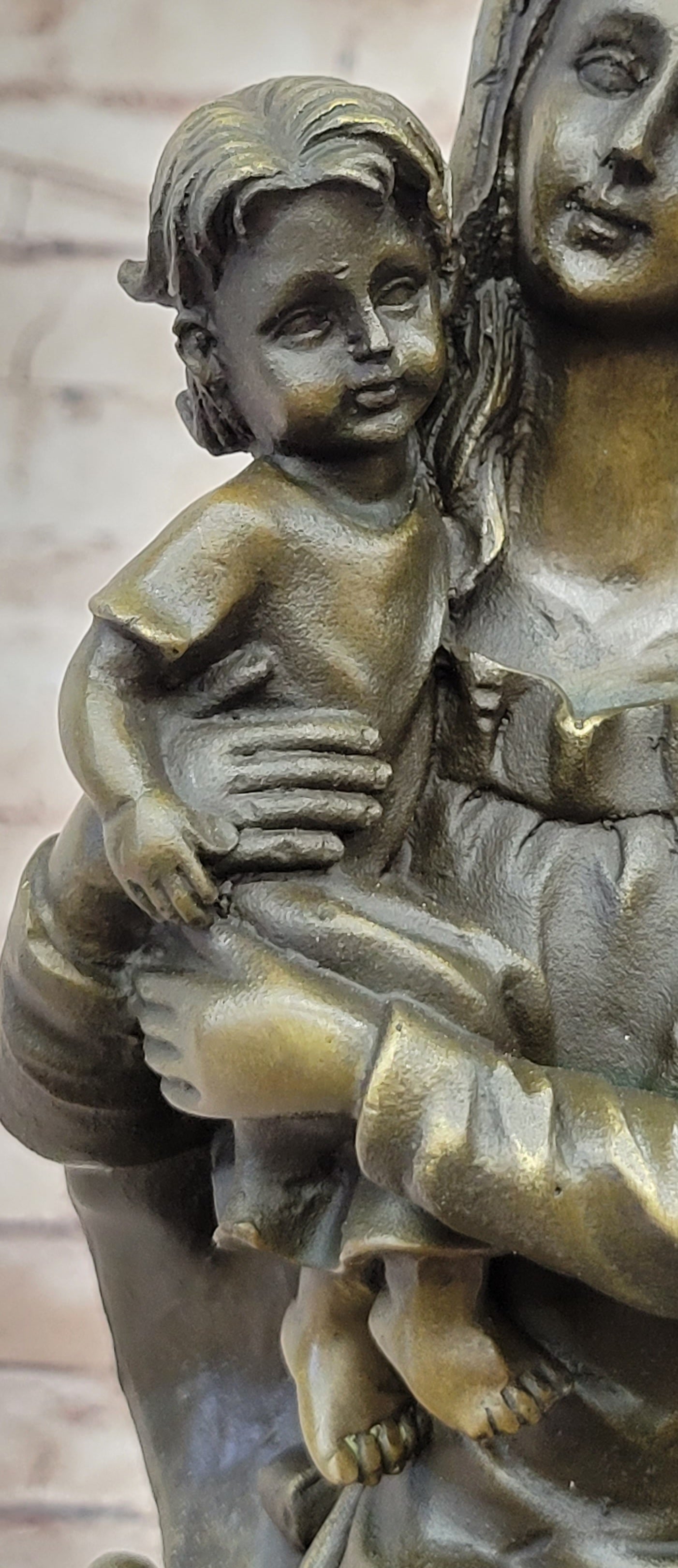 Mother Virgin Mary Madonna Jesus Bronze Sculpture