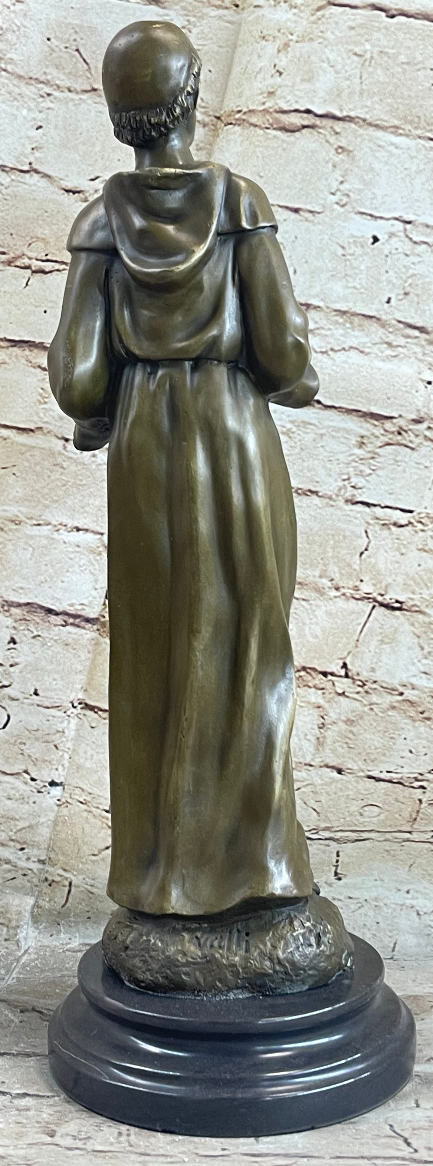Saint Anthony Bronze Holding Bible & Baby Jesus Sculpture