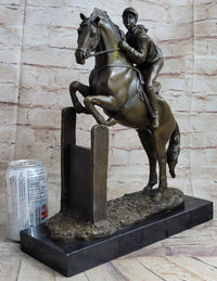 Signed Fisher American Artisan Female Jockey Jumps Bronze