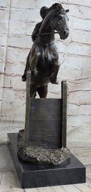 Signed Fisher American Artisan Female Jockey Jumps Bronze