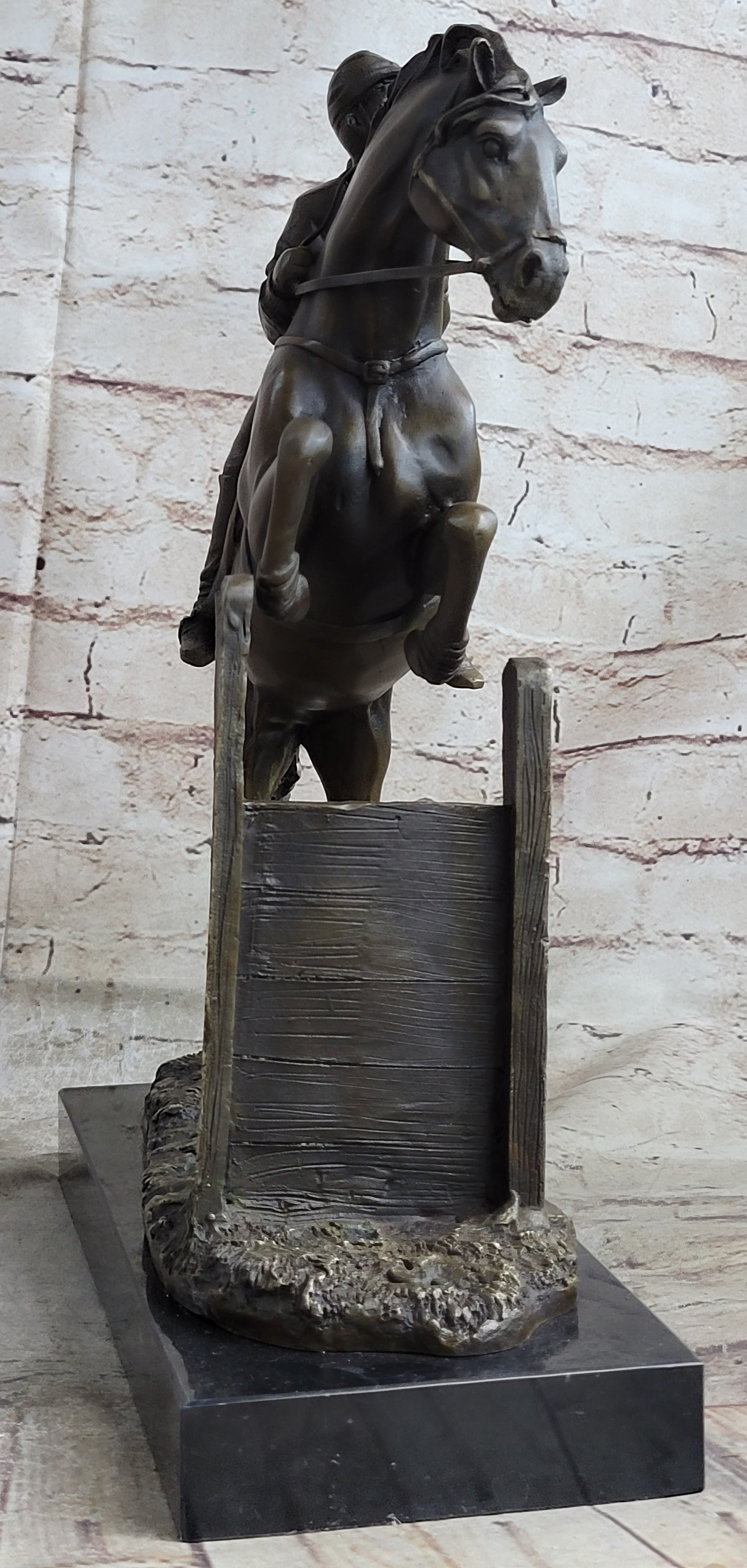 Signed Fisher American Artisan Female Jockey Jumps Bronze