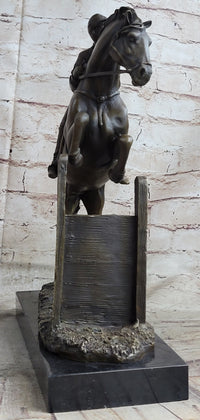 Signed Fisher American Artisan Female Jockey Jumps Bronze