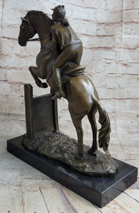 Signed Fisher American Artisan Female Jockey Jumps Bronze