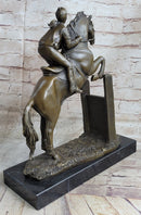 Signed Fisher American Artisan Female Jockey Jumps Bronze
