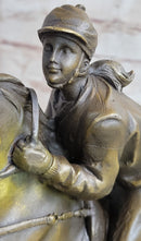 Signed Fisher American Artisan Female Jockey Jumps Bronze