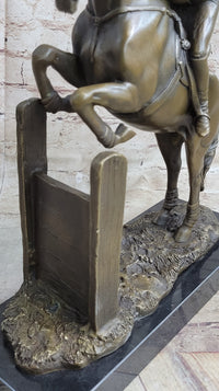 Signed Fisher American Artisan Female Jockey Jumps Bronze