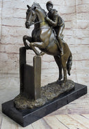 Signed Fisher American Artisan Female Jockey Jumps Bronze