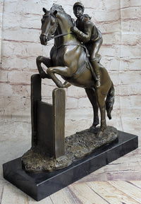 Signed Fisher American Artisan Female Jockey Jumps Bronze