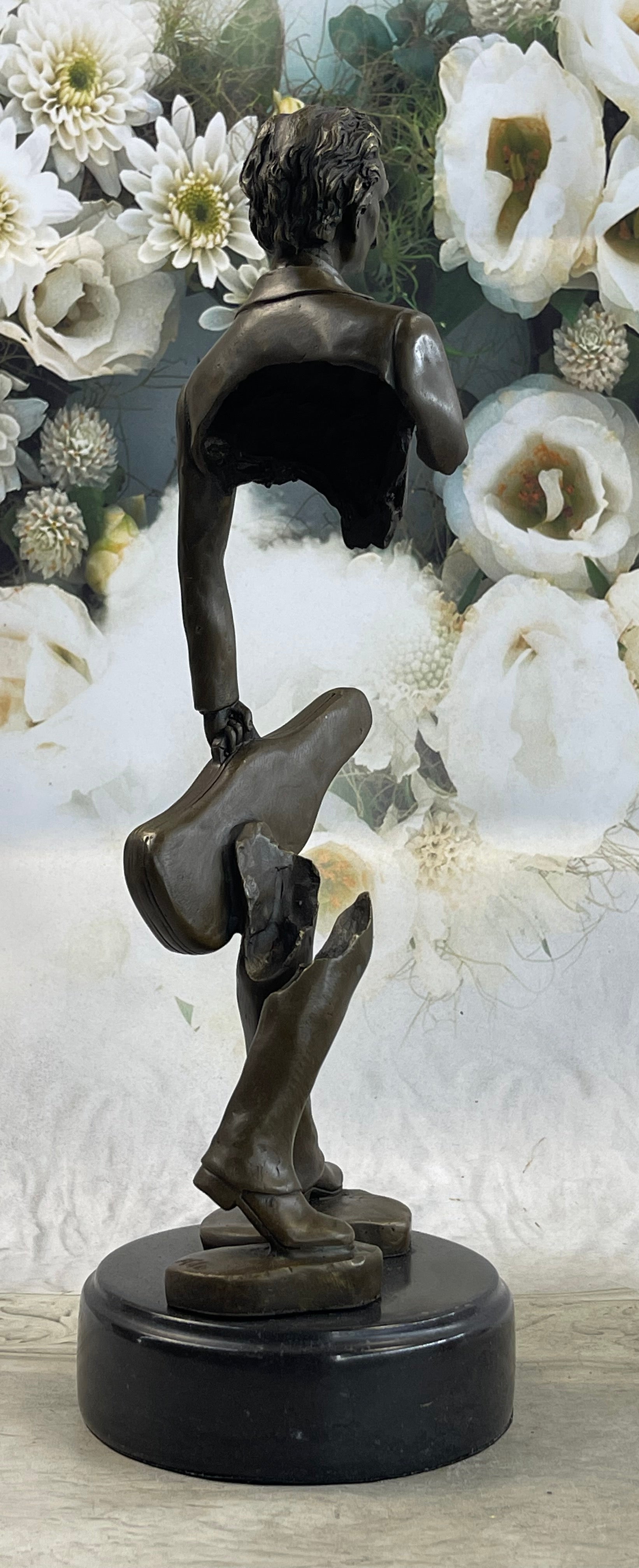Johann Strauss Violinist Bronze Sculpture Abstract Art 15" x 5"