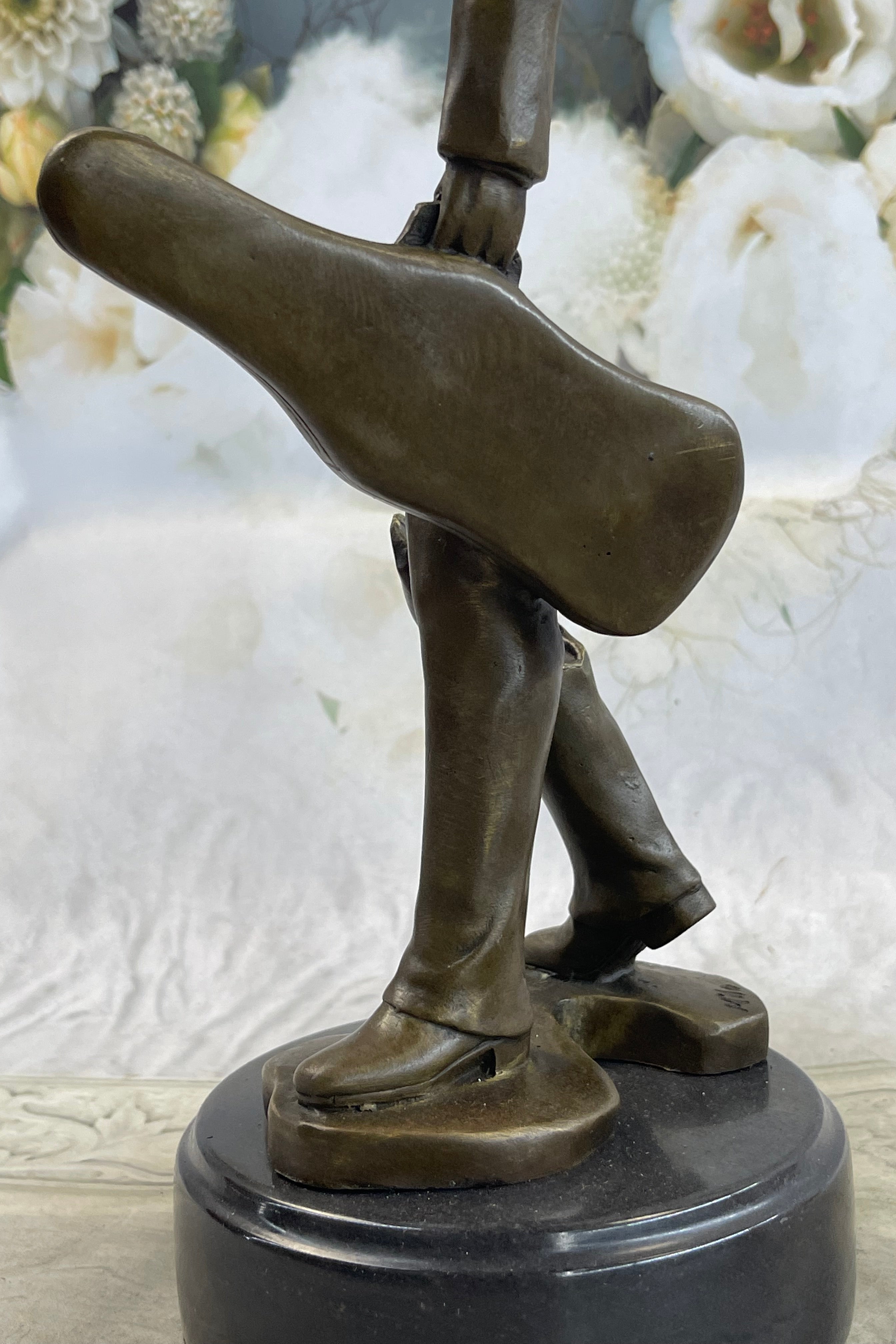 Johann Strauss Violinist Bronze Sculpture Abstract Art 15" x 5"