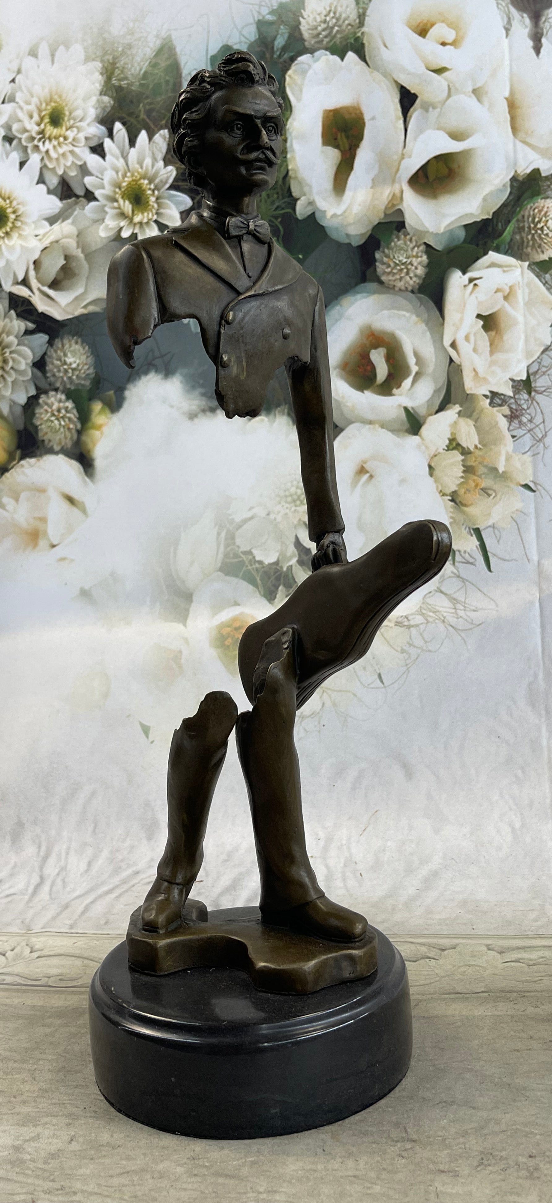 Johann Strauss Violinist Bronze Sculpture Abstract Art 15" x 5"