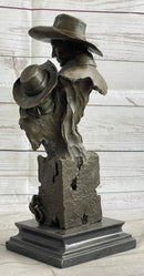 Just Like Papa Western Cowboy and Son Bronze Bust 13" x 6"