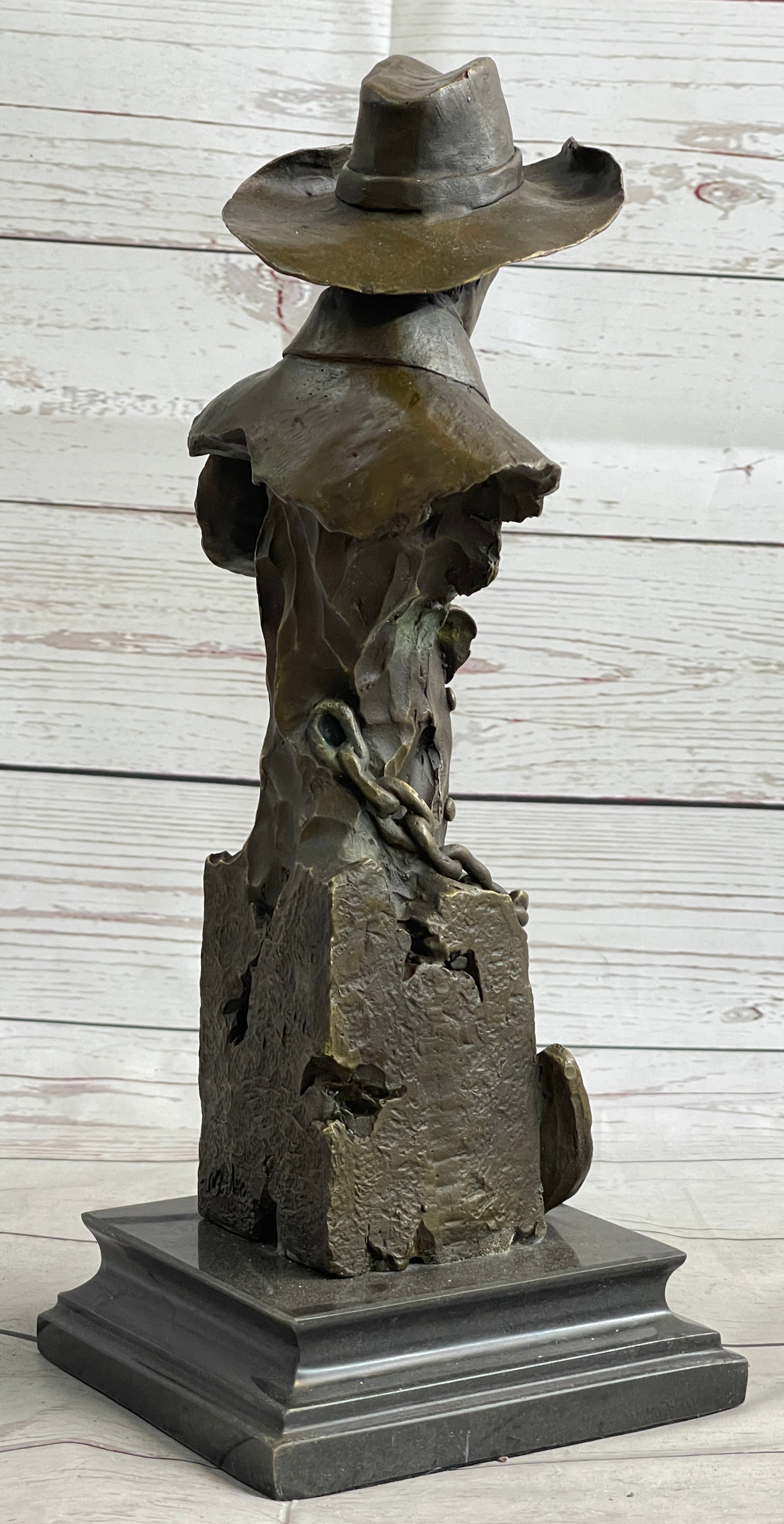 Just Like Papa Western Cowboy and Son Bronze Bust 13" x 6"