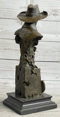 Just Like Papa Western Cowboy and Son Bronze Bust 13" x 6"