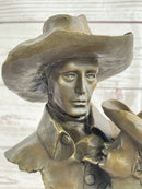 Just Like Papa Western Cowboy and Son Bronze Bust 13" x 6"
