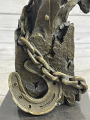 Just Like Papa Western Cowboy and Son Bronze Bust 13" x 6"