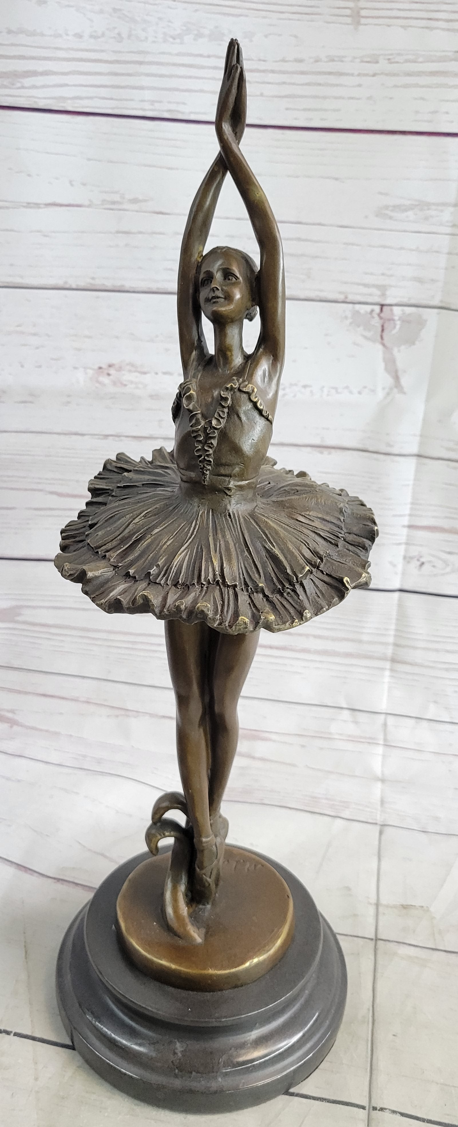Miguel Lopez Prima Ballerina Tutu Genuine Bronze Sculpture