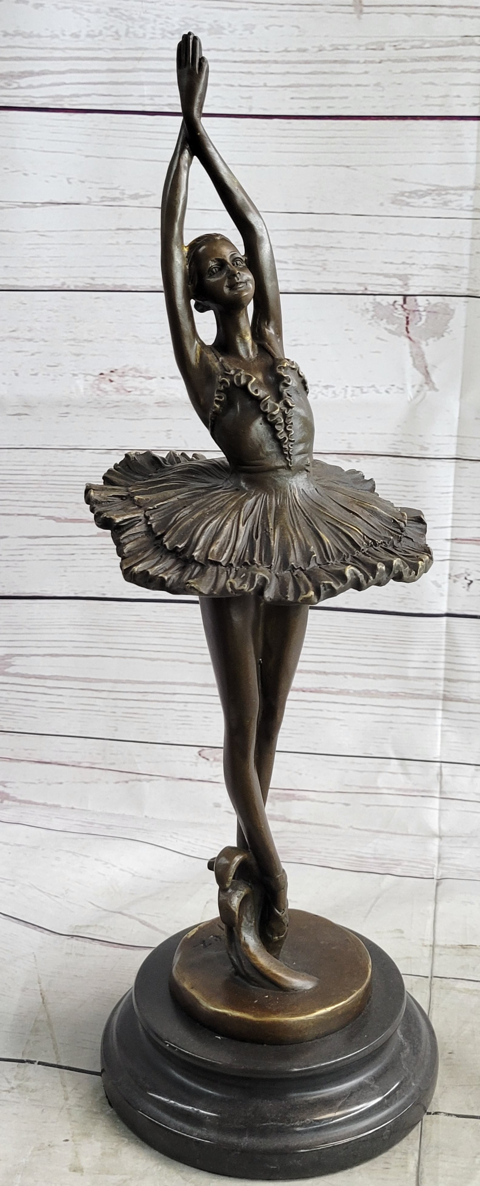 Miguel Lopez Prima Ballerina Tutu Genuine Bronze Sculpture