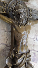 Wall Mount Bronze Crucifix Sculpture Jesus on Cross 20" x 14"