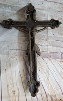 Wall Mount Bronze Crucifix Sculpture Jesus on Cross 20" x 14"