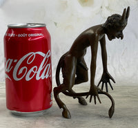 Horned Satyr Demon Devil Erect Penis Bronze 6" x 5"