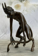 Horned Satyr Demon Devil Erect Penis Bronze 6" x 5"
