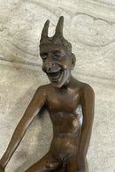 Horned Satyr Demon Devil Erect Penis Bronze 6" x 5"