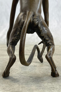 Horned Satyr Demon Devil Erect Penis Bronze 6" x 5"