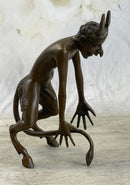 Horned Satyr Demon Devil Erect Penis Bronze 6" x 5"