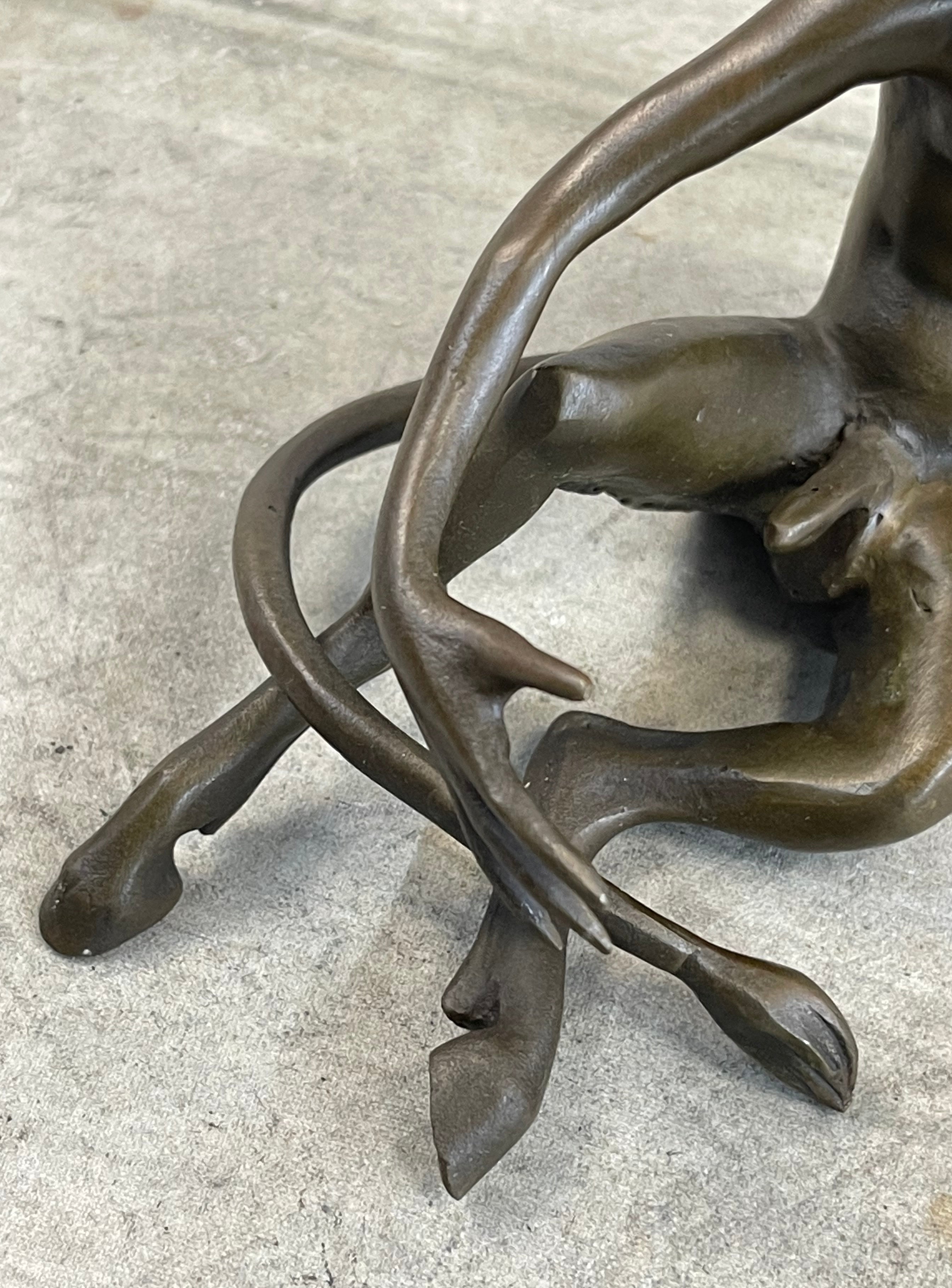 Sitting Satyr Faun Demon Devil Bronze Sculpture 5" x 7"