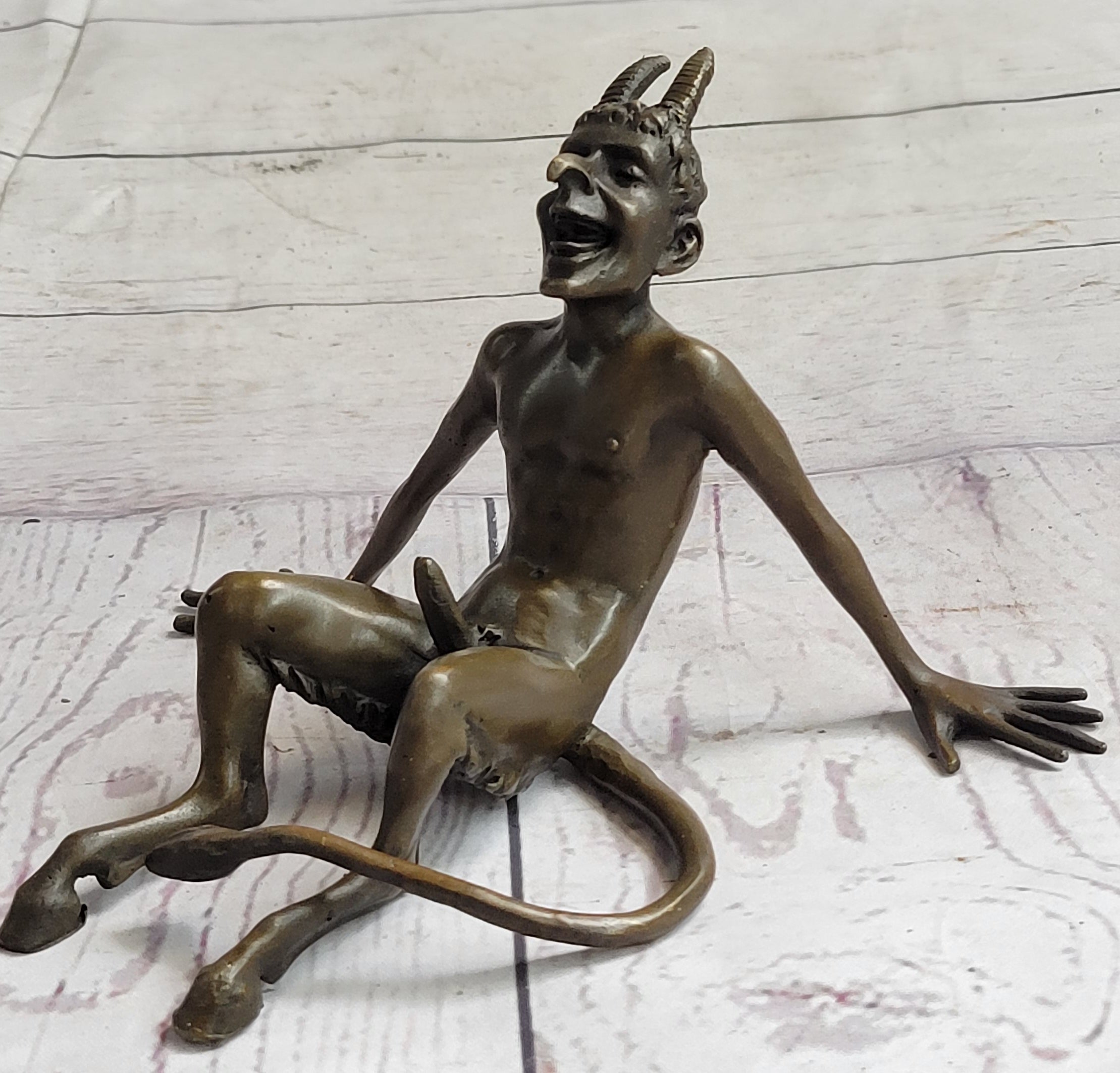 Milo Rare Devil Satyr Dark Angel Erotic Art Bronze Sculpture