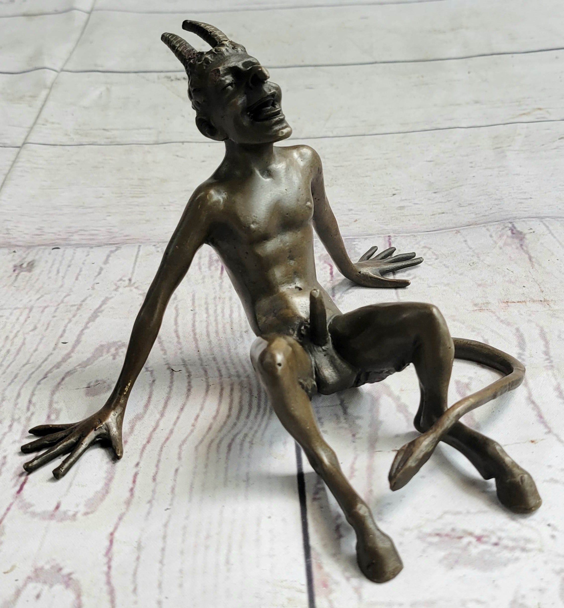 Milo Rare Devil Satyr Dark Angel Erotic Art Bronze Sculpture