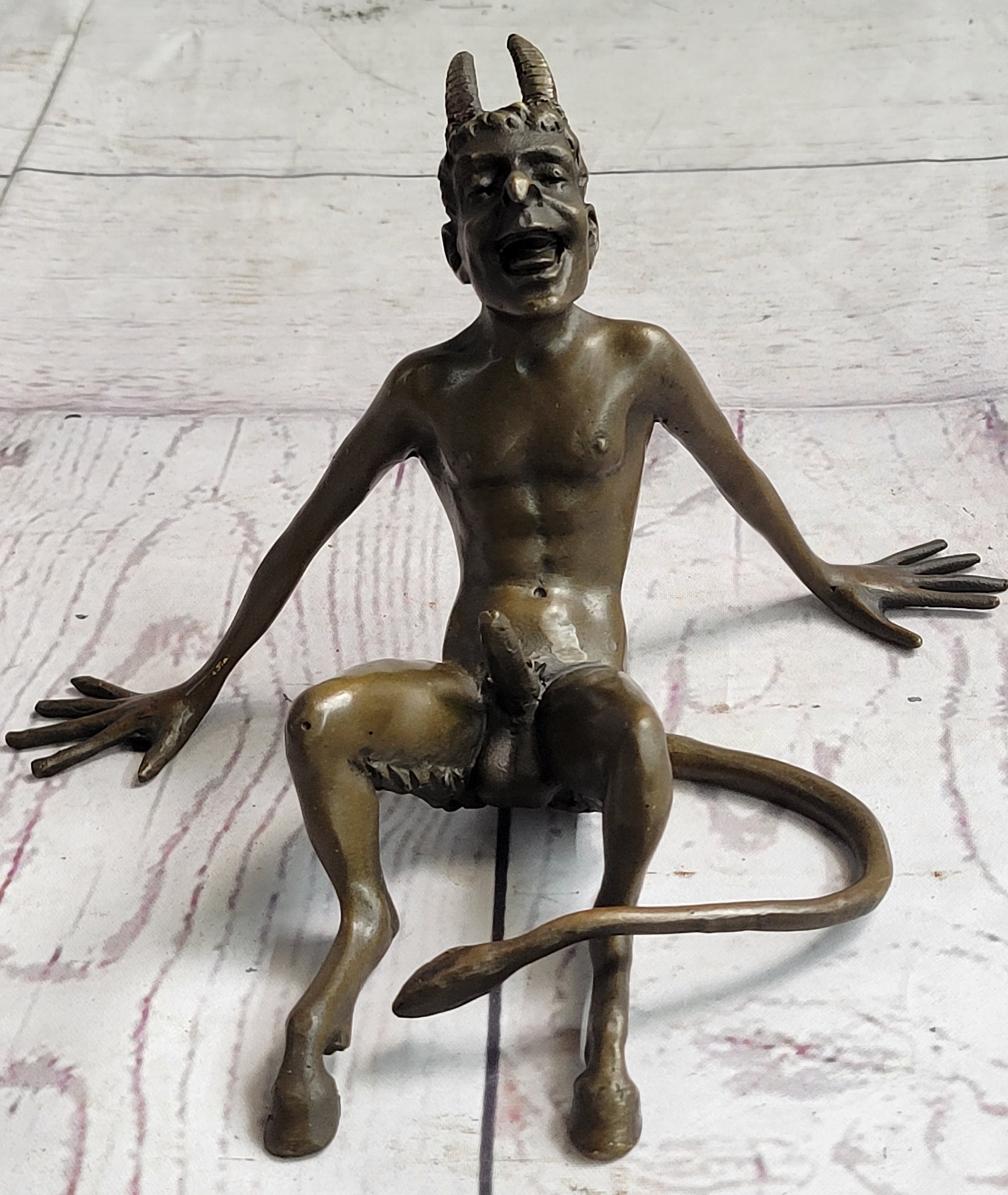 Milo Rare Devil Satyr Dark Angel Erotic Art Bronze Sculpture