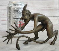 Greek Satyr Chasing Nymph Bronze Sculpture 5" x 7"