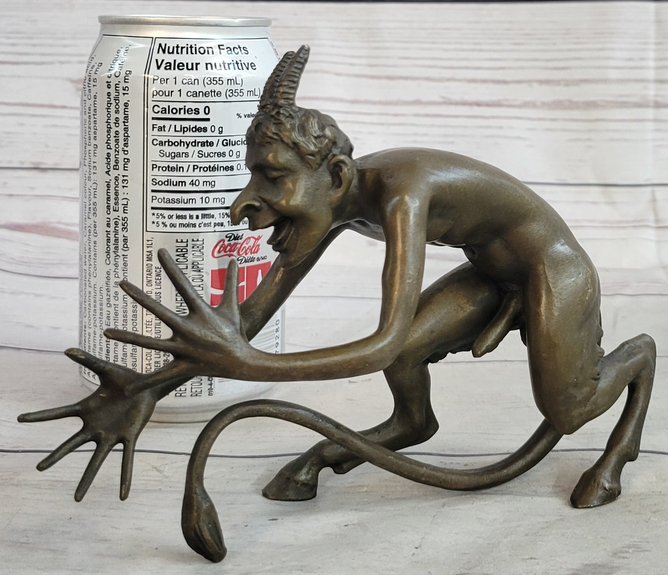 Greek Satyr Chasing Nymph Bronze Sculpture 5" x 7"