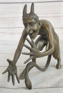 Greek Satyr Chasing Nymph Bronze Sculpture 5" x 7"