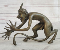 Greek Satyr Chasing Nymph Bronze Sculpture 5" x 7"
