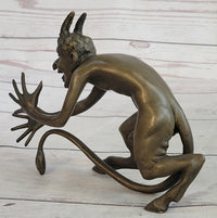 Greek Satyr Chasing Nymph Bronze Sculpture 5" x 7"