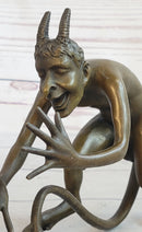 Greek Satyr Chasing Nymph Bronze Sculpture 5" x 7"