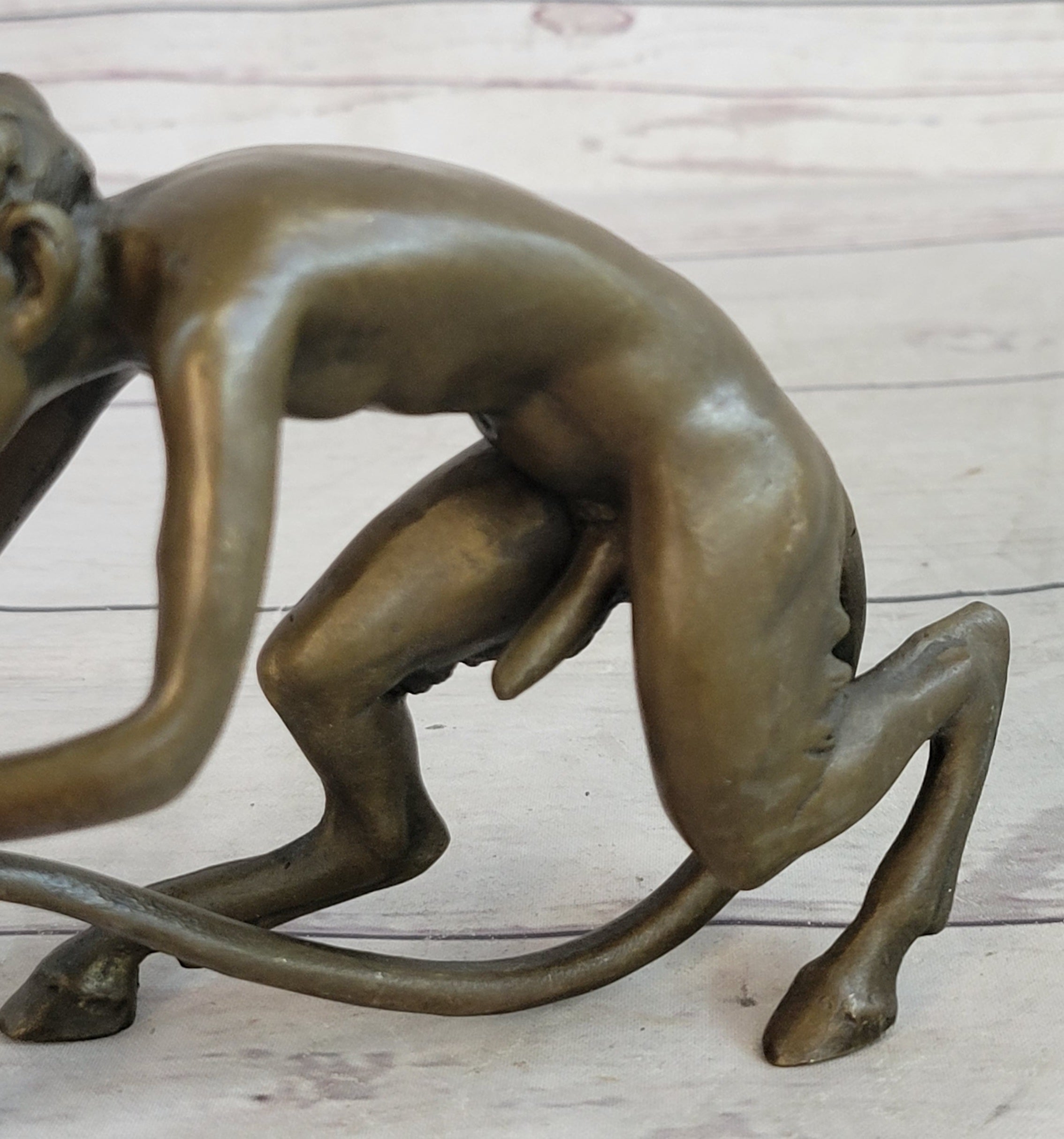 Greek Satyr Chasing Nymph Bronze Sculpture 5" x 7"