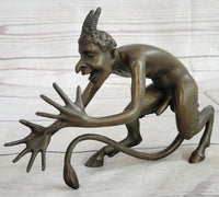 Greek Satyr Chasing Nymph Bronze Sculpture 5" x 7"